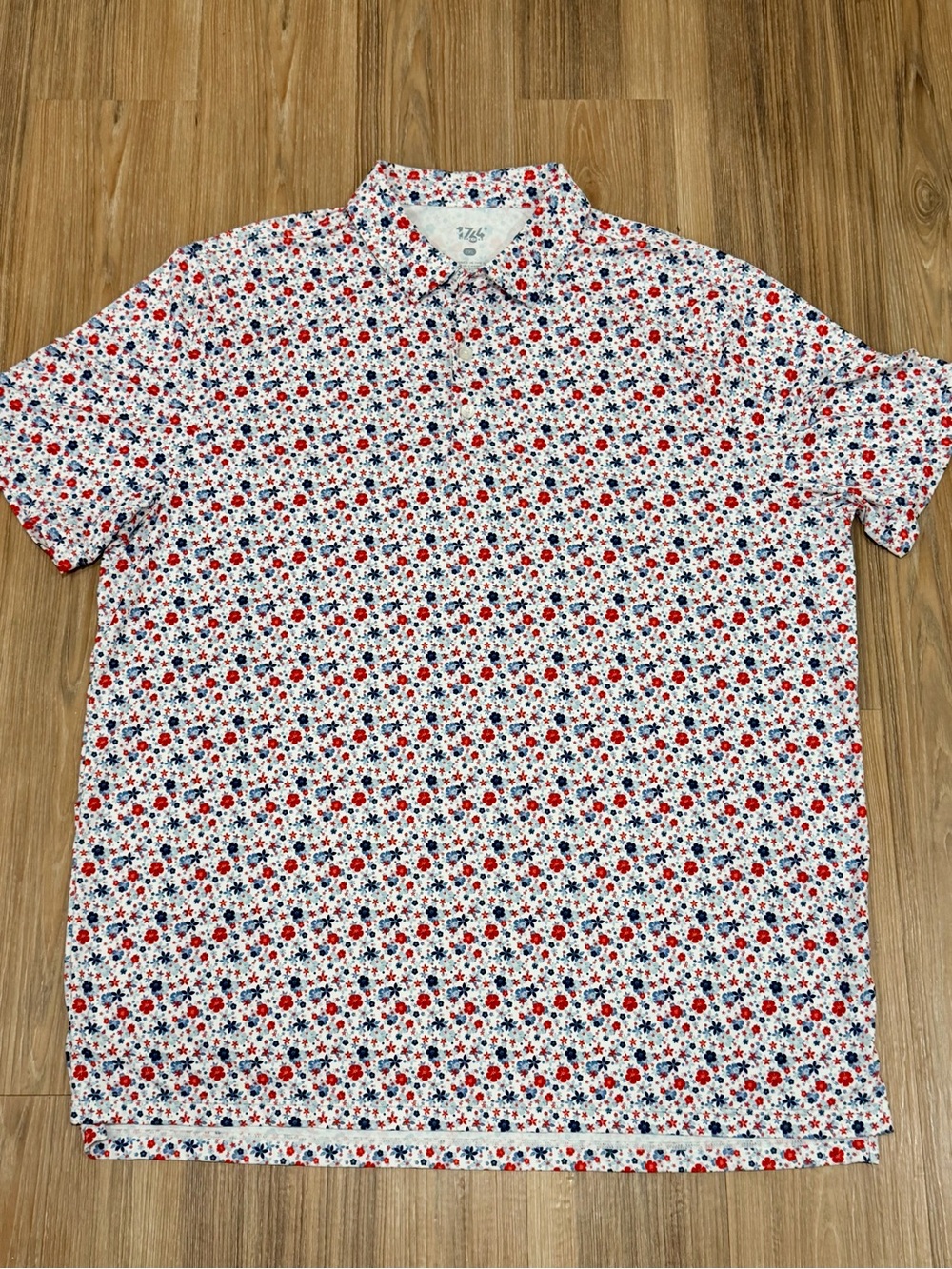 1764 Golf Men's XXL Floral Short-Sleeve Polo Shirt